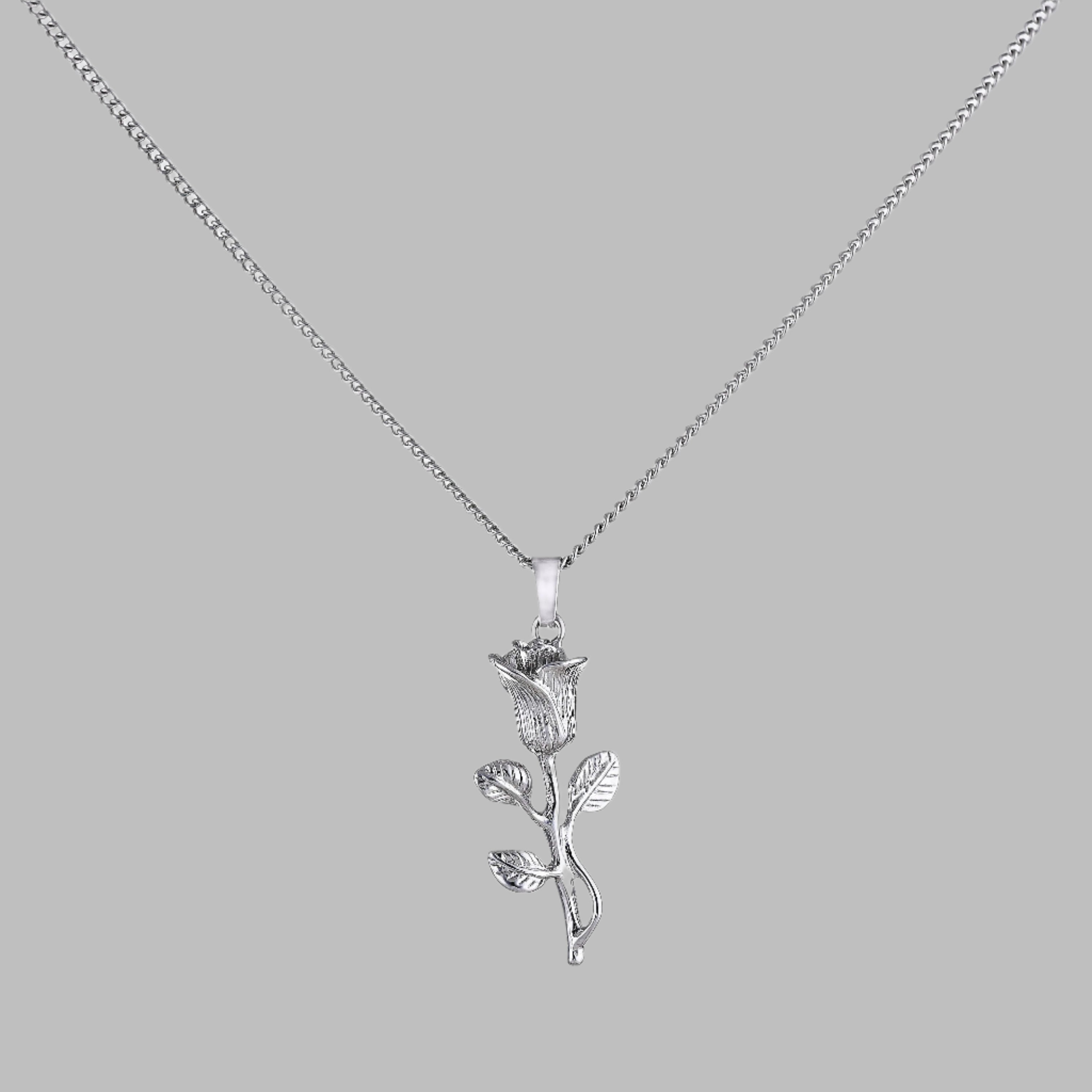 Rose Pendant (White Gold)