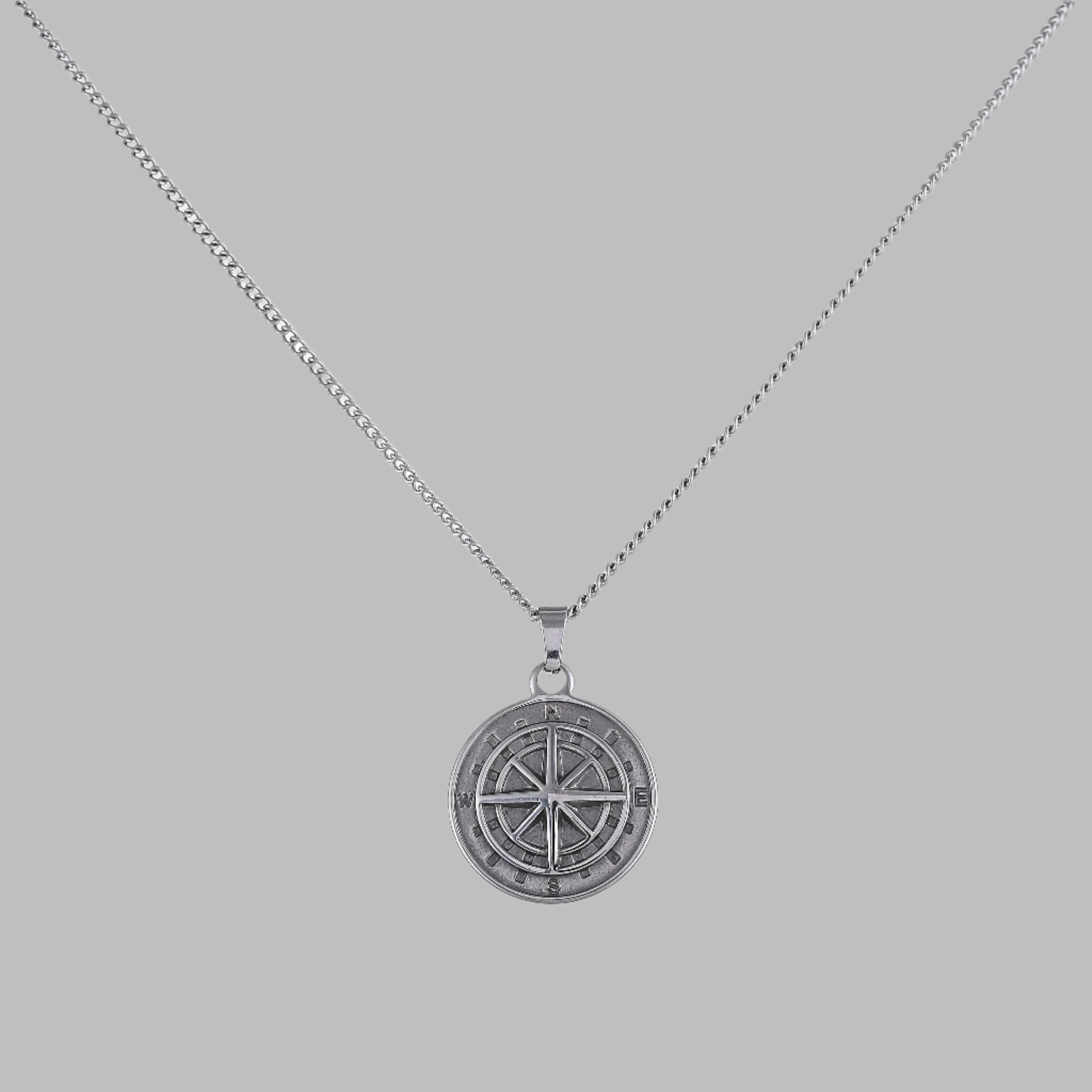 Compass Pendant (White Gold)