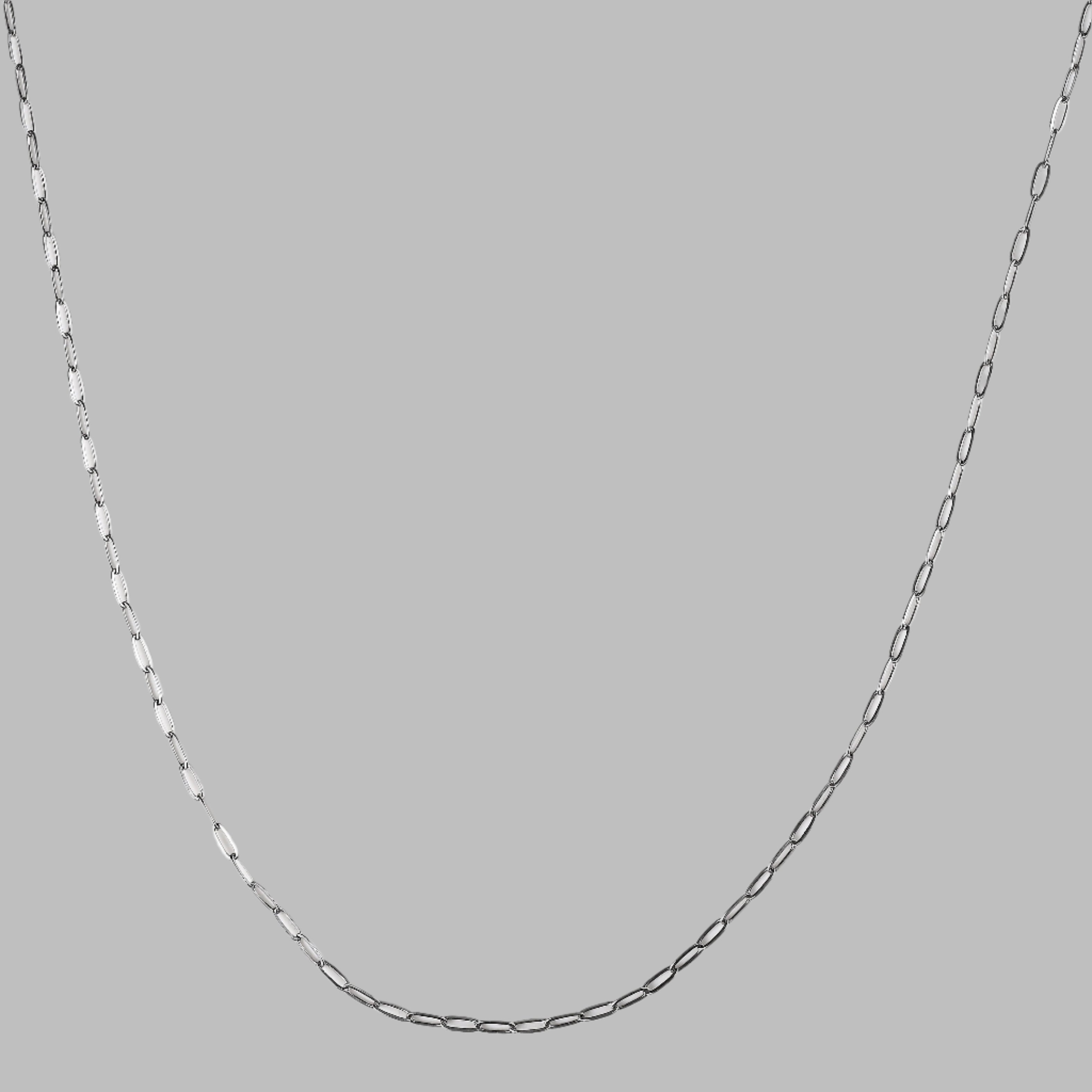 Paper Clip Chain 5MM (White Gold)