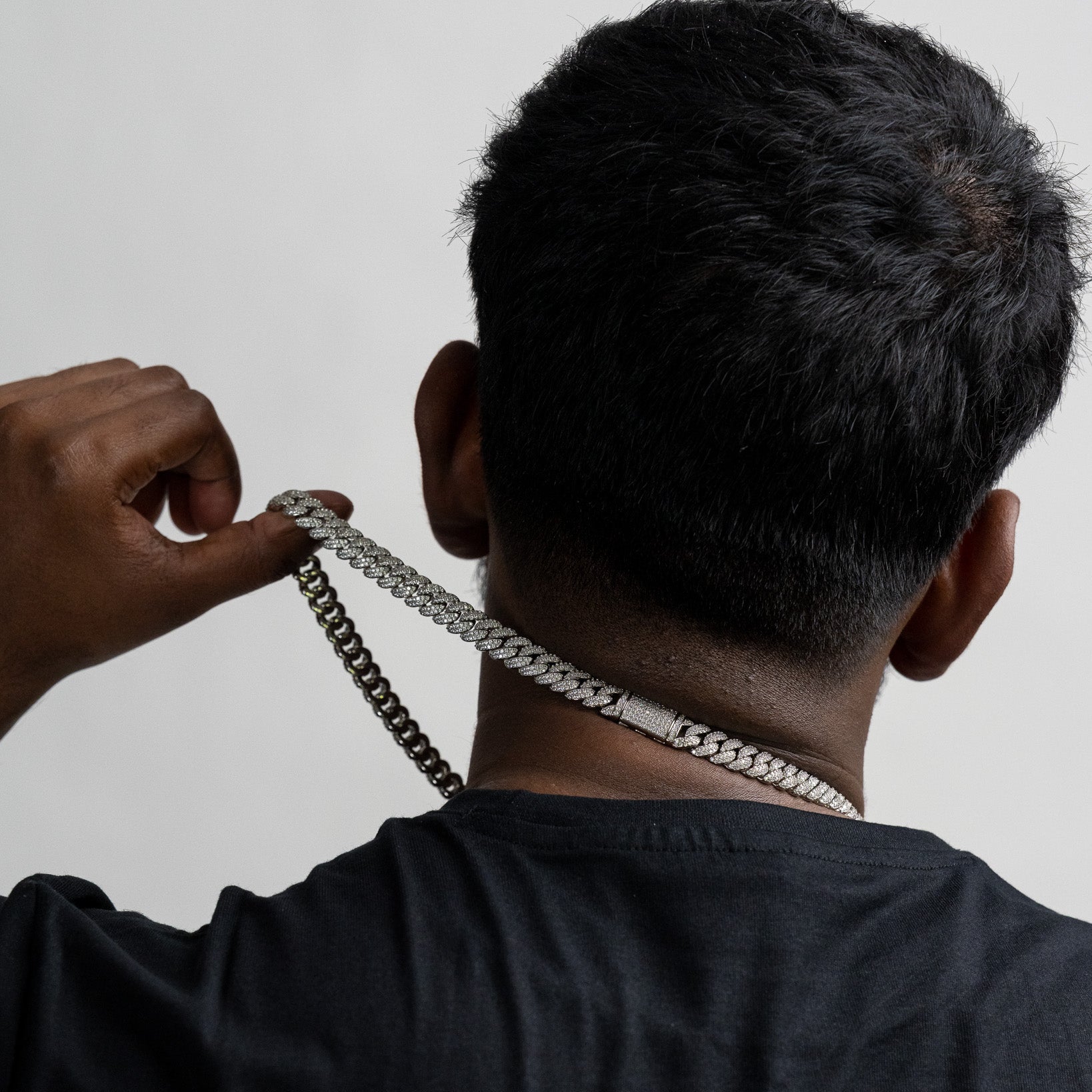 Iced Out Cuban Chain 10MM (White Gold)