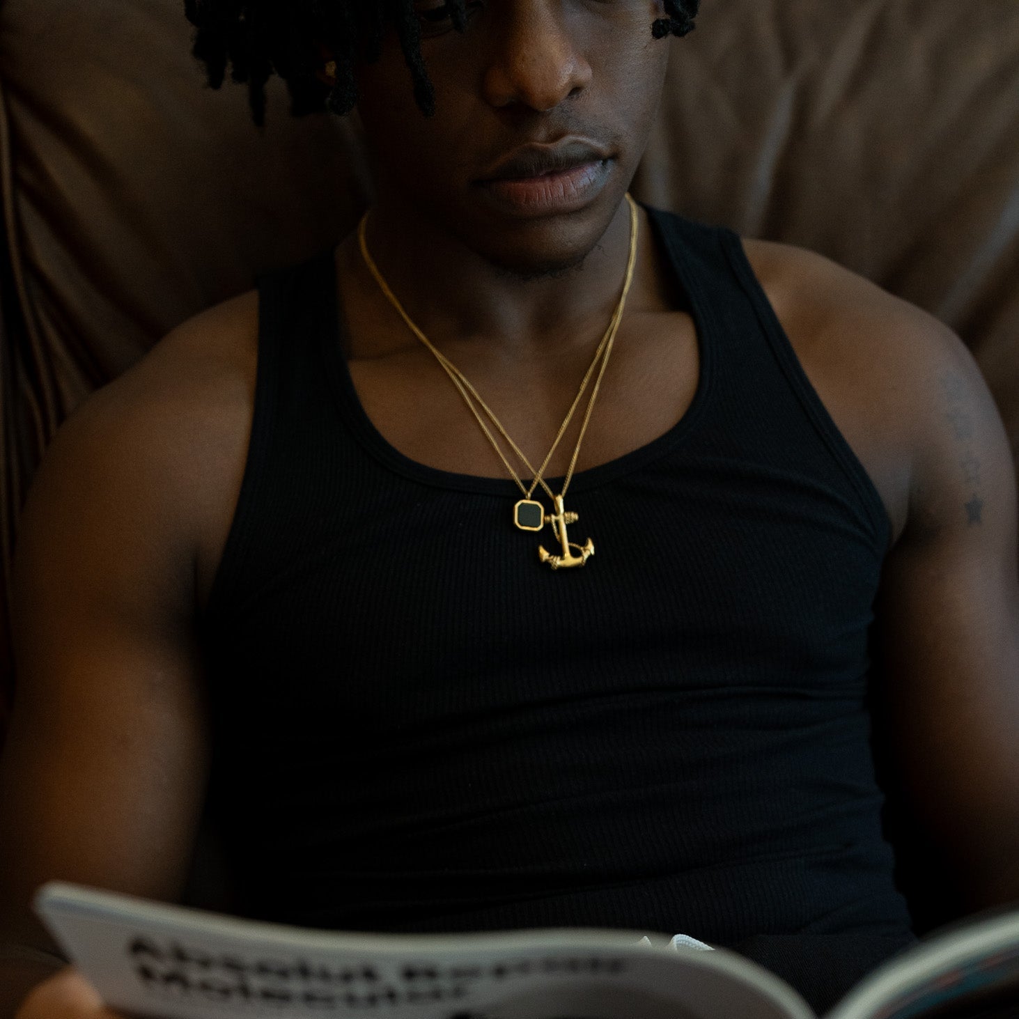 Obsidian Pendant (Gold)