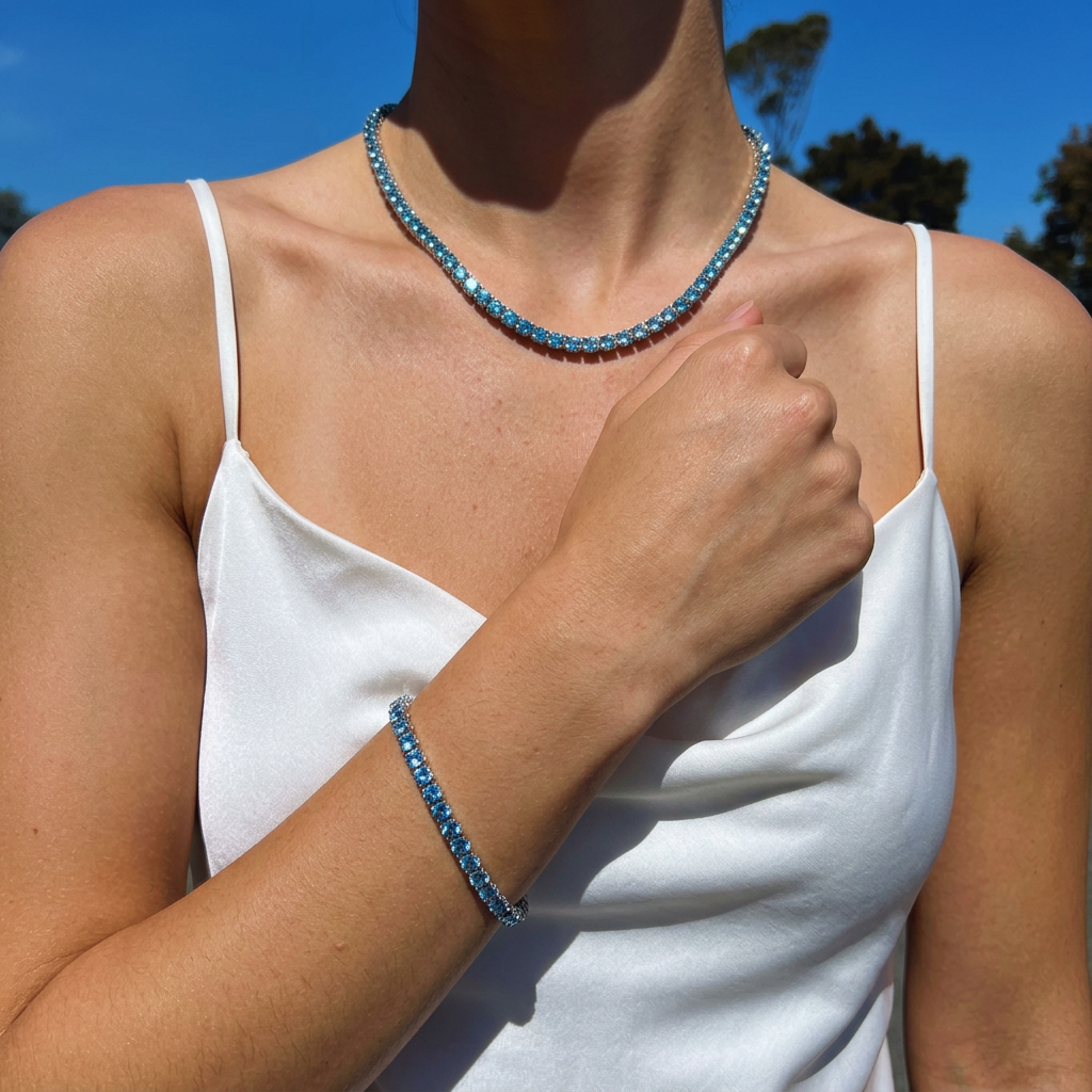 Women's Tennis Chain 5MM (Ice Blue)
