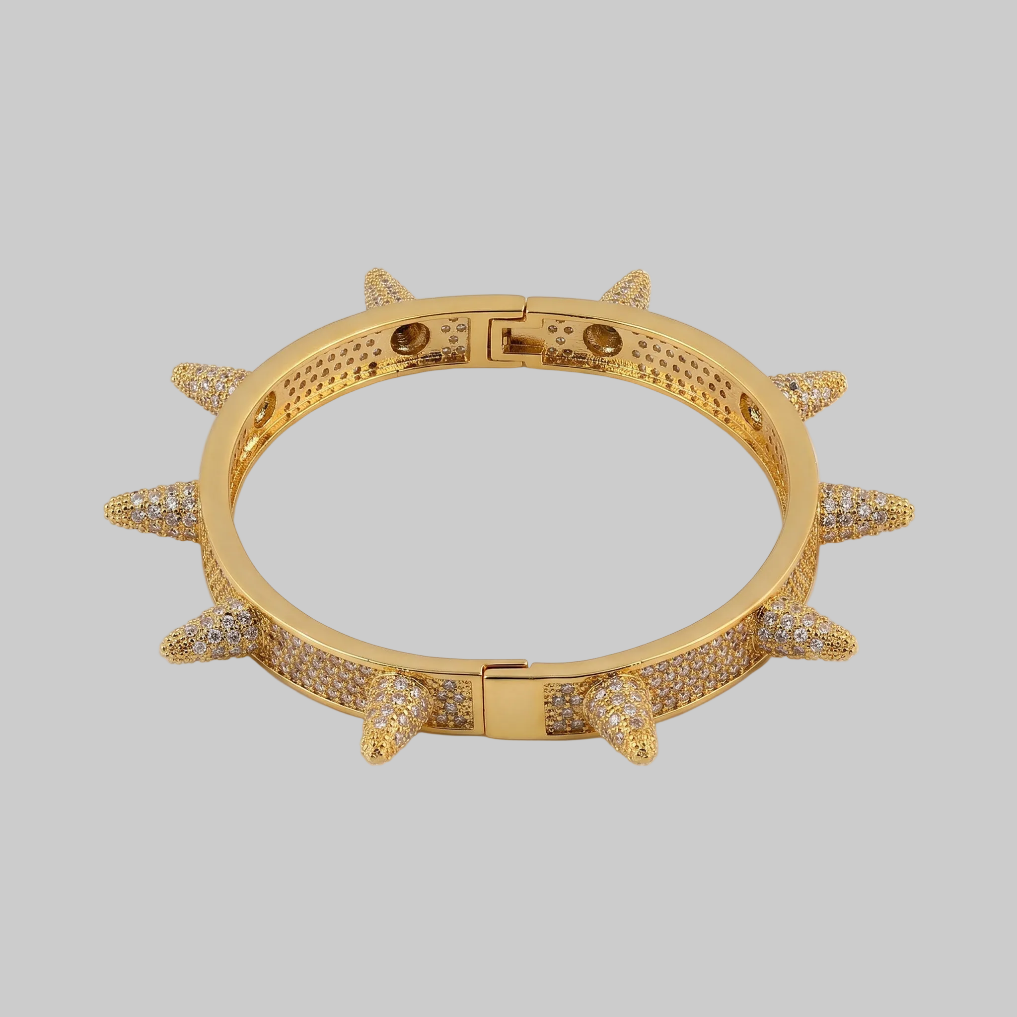 Iced Out Spike Bracelet (Gold)