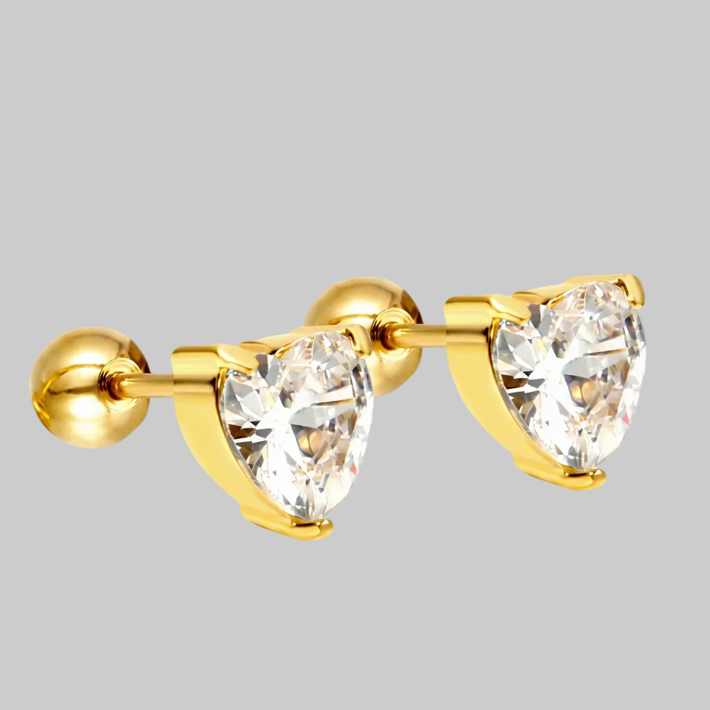 Mabel Heart Earrings (Gold)