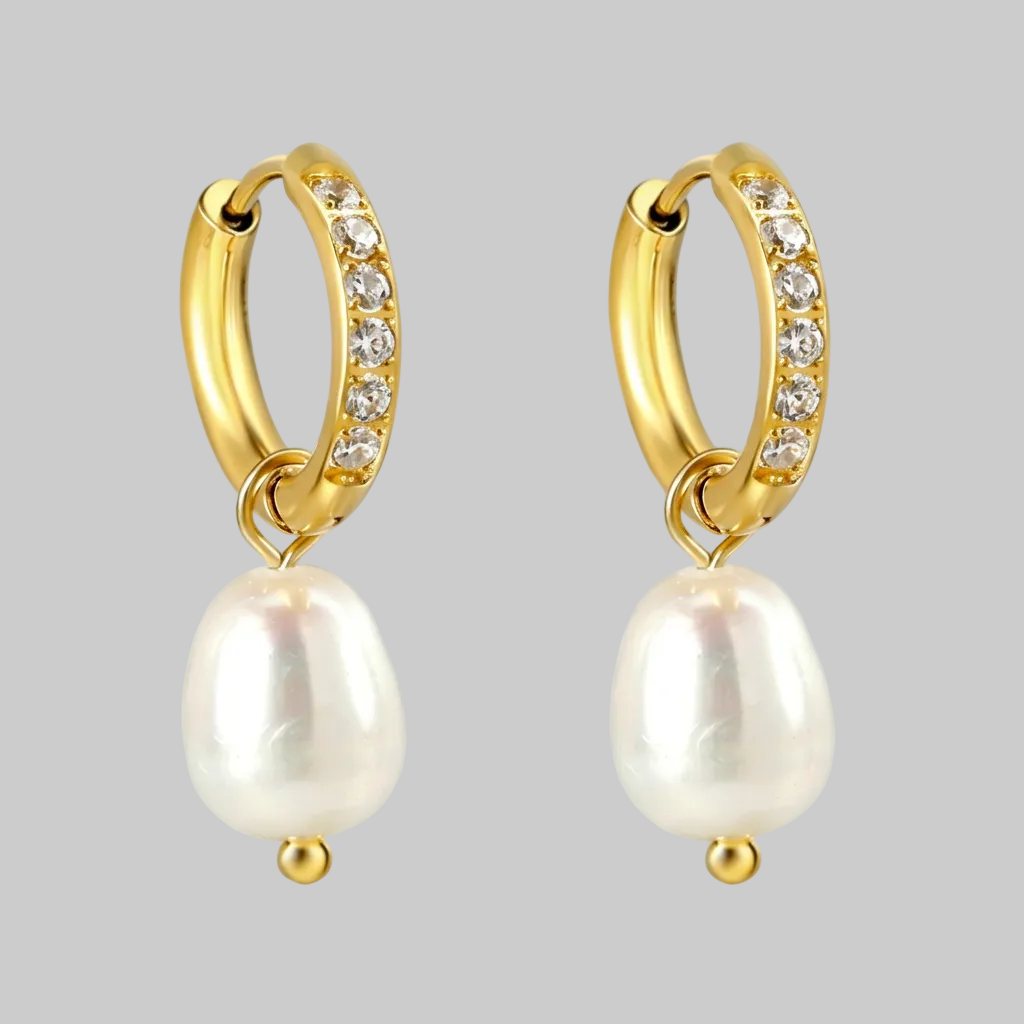 Pearl Shimmer Earrings (Gold)
