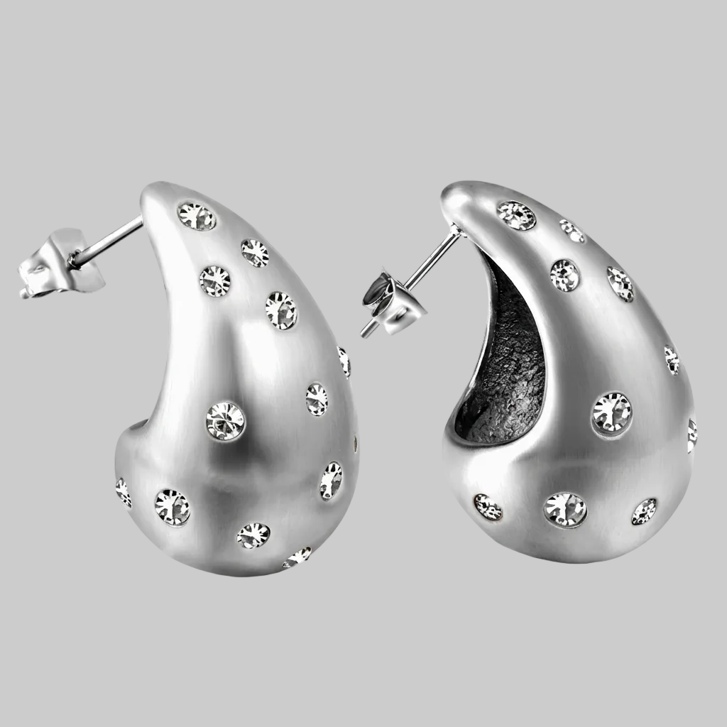 Stella Drop Earrings (White Gold)
