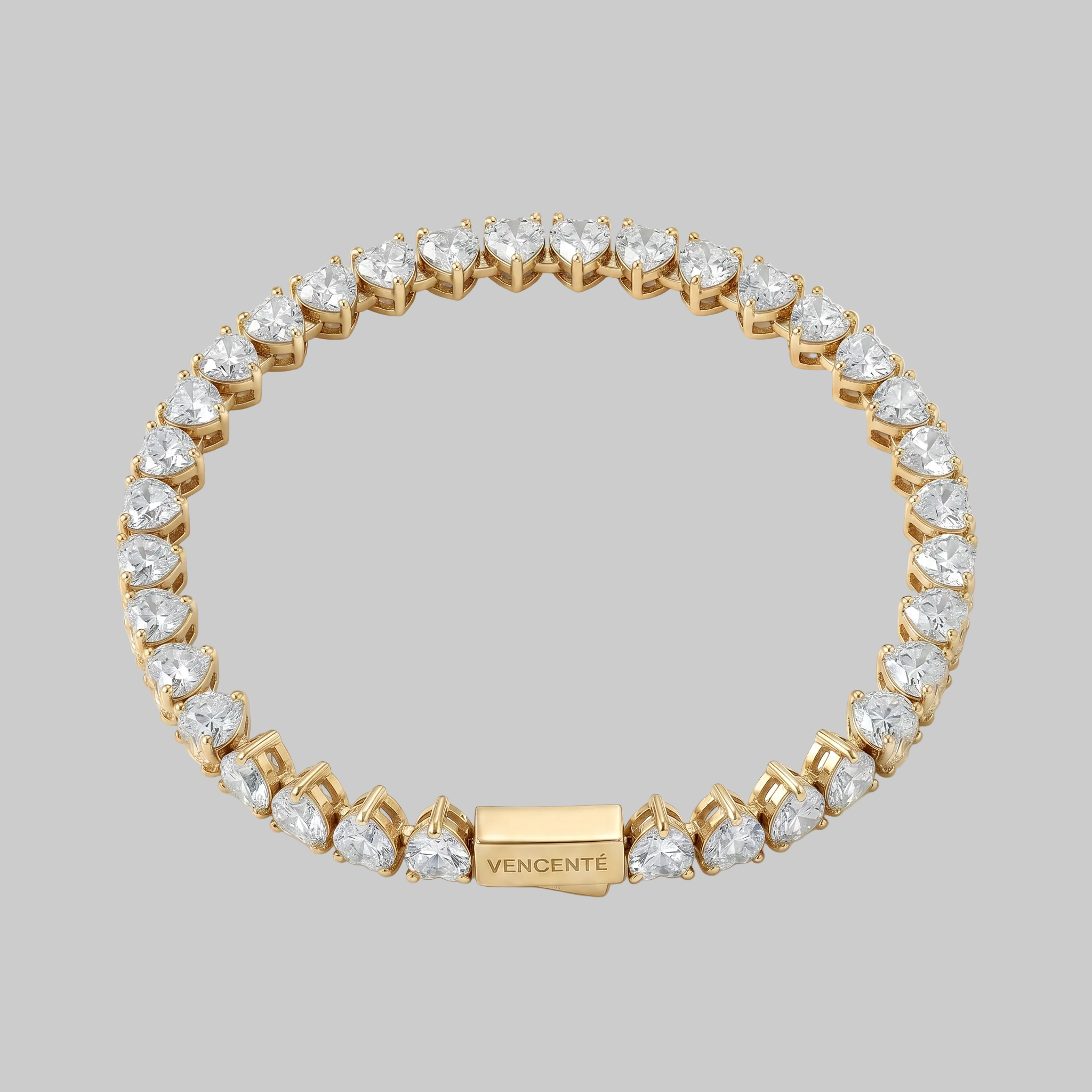 Women's Heart Tennis Bracelet 6MM (Gold)