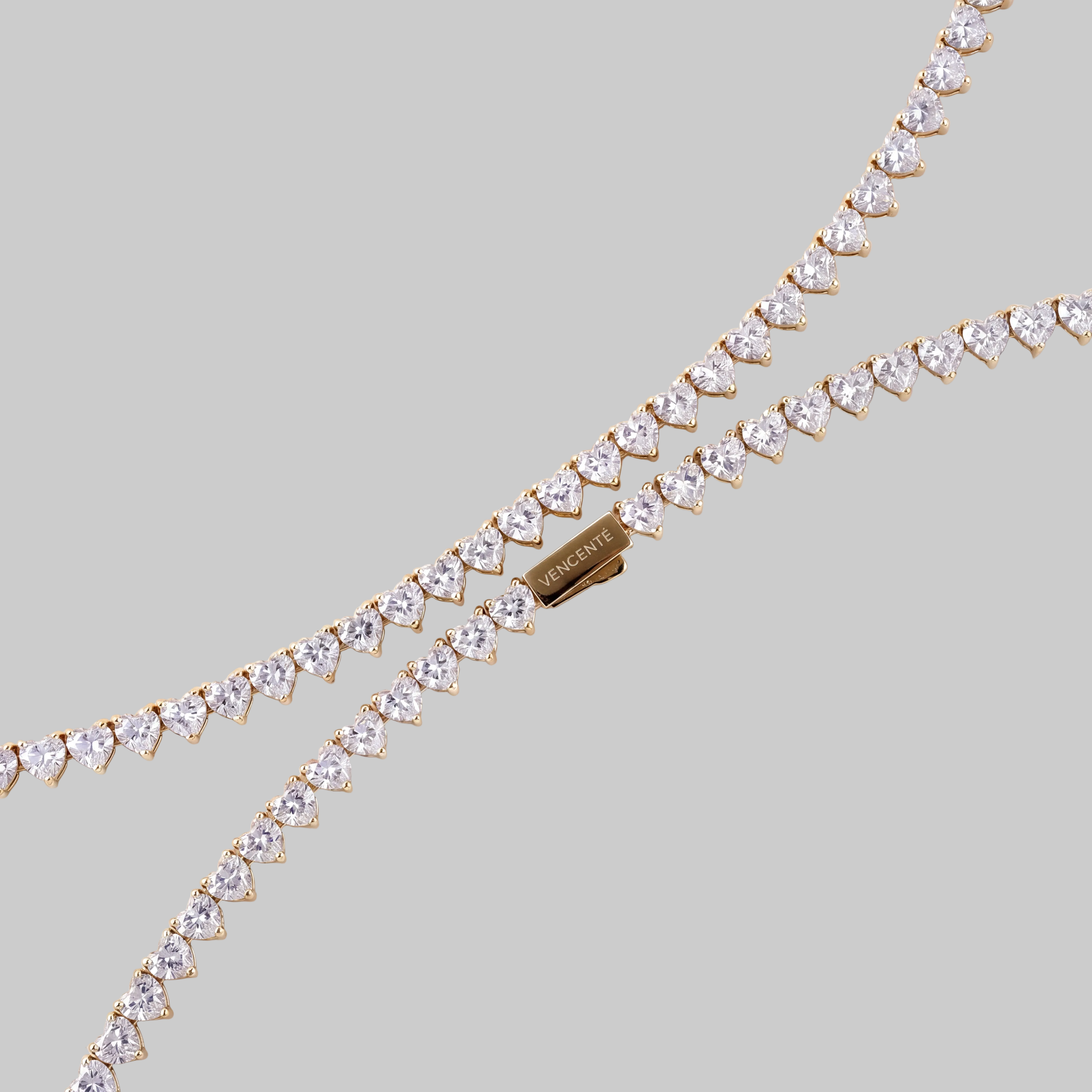 Women's Heart Tennis Chain 6mm (Gold)