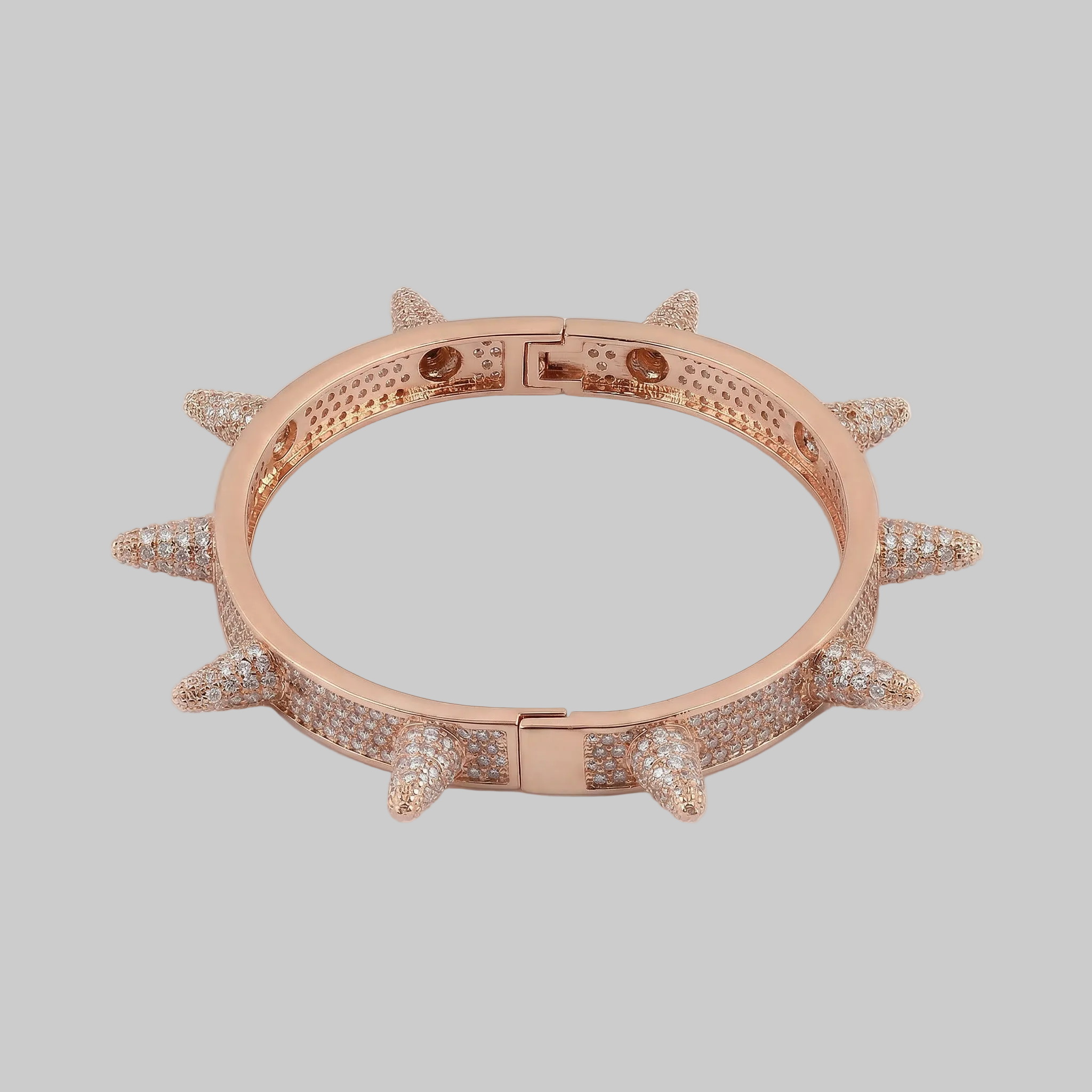 Iced Out Spike Bracelet (Rose Gold)