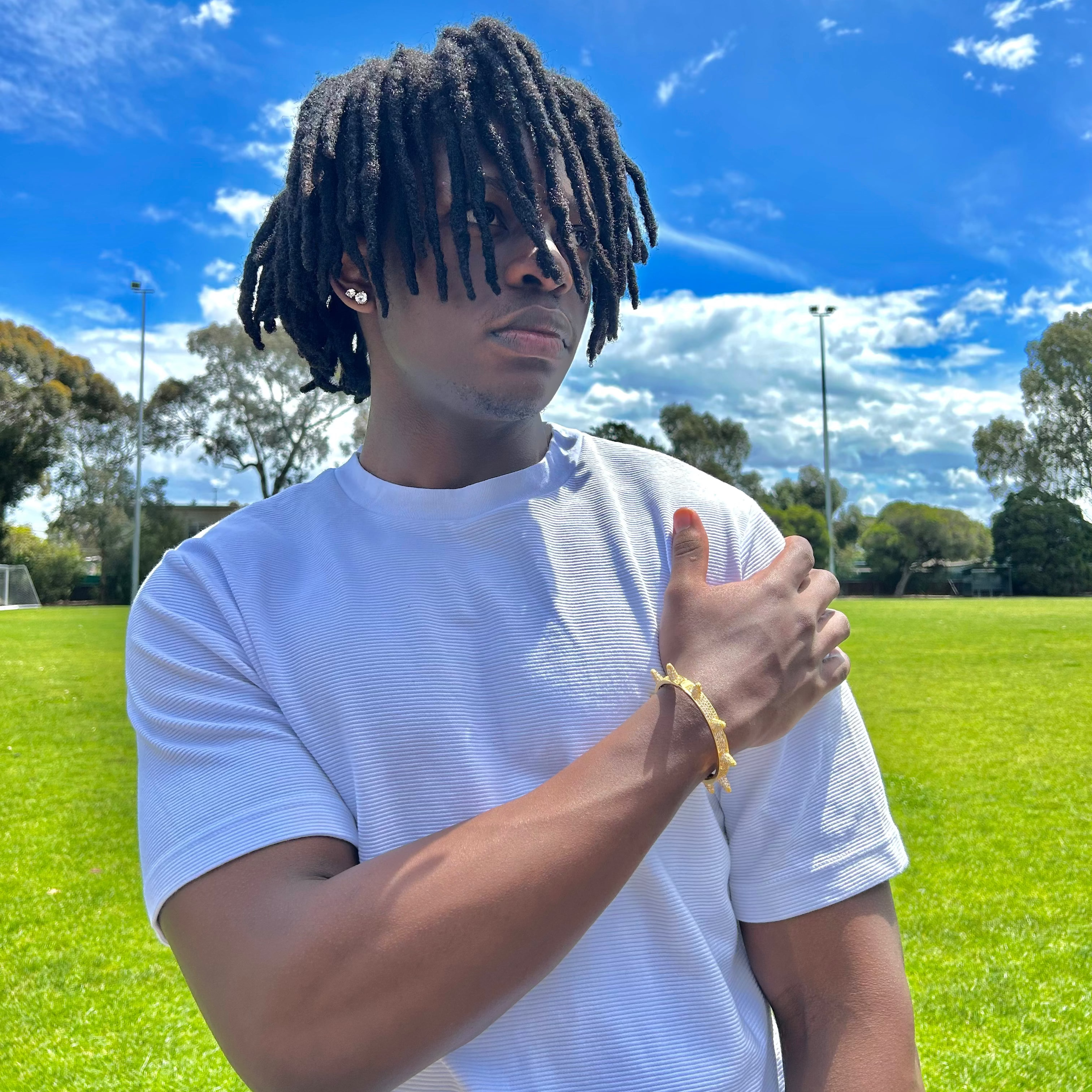 Iced Out Spike Bracelet (Gold)