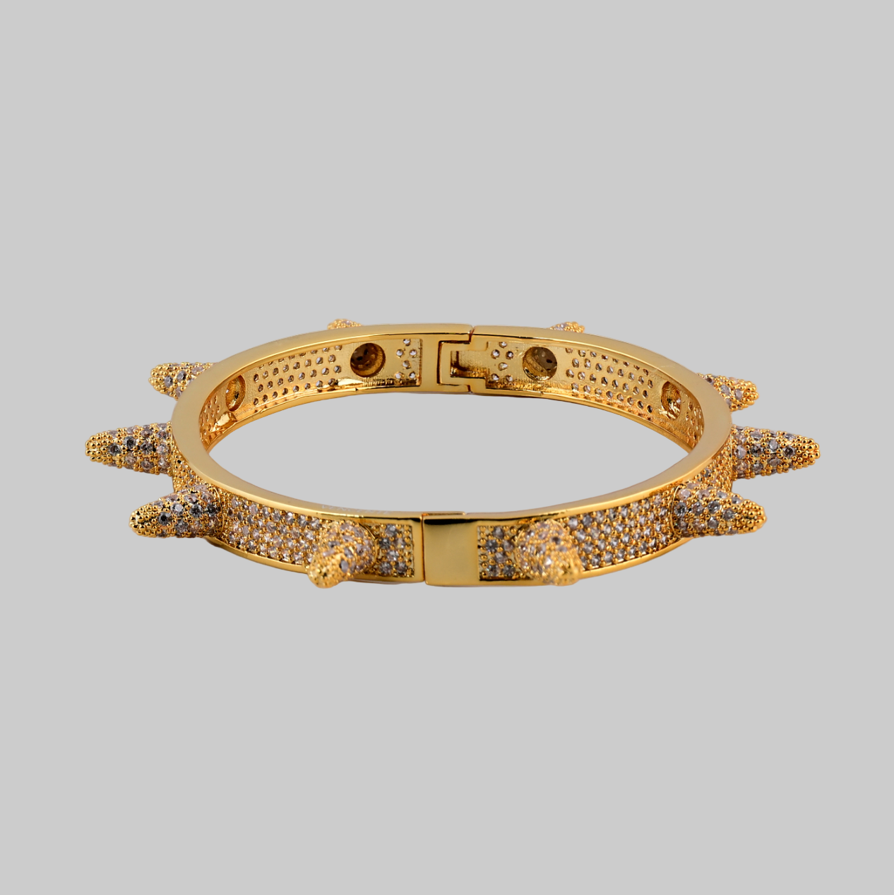 Iced Out Spike Bracelet (Gold)