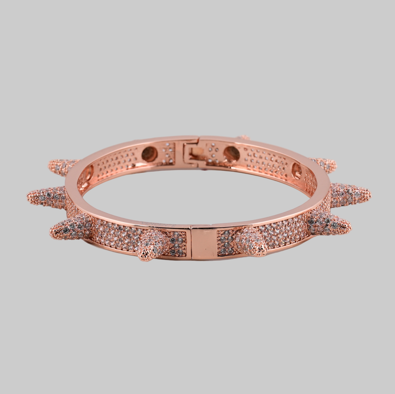 Iced Out Spike Bracelet (Rose Gold)