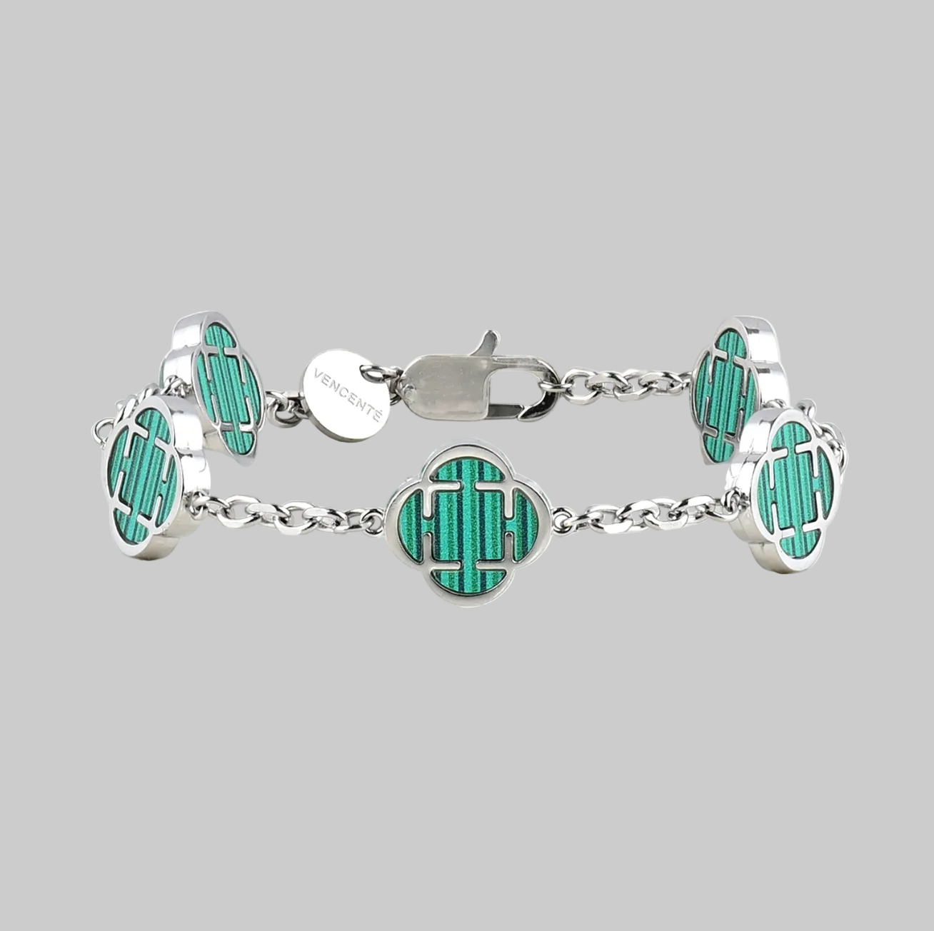 Green Clover Bracelet (White Gold)