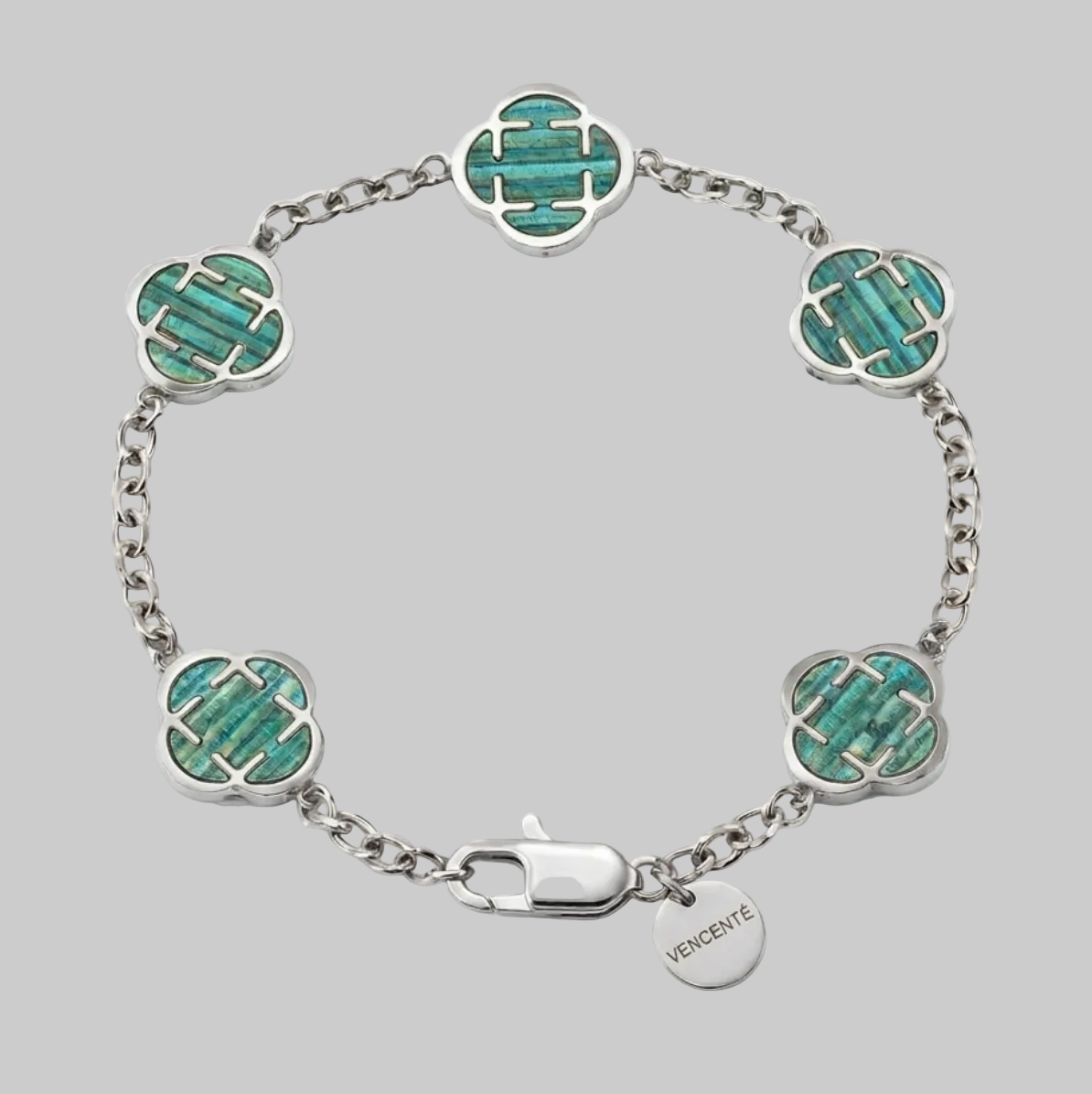 Green Clover Bracelet (White Gold)