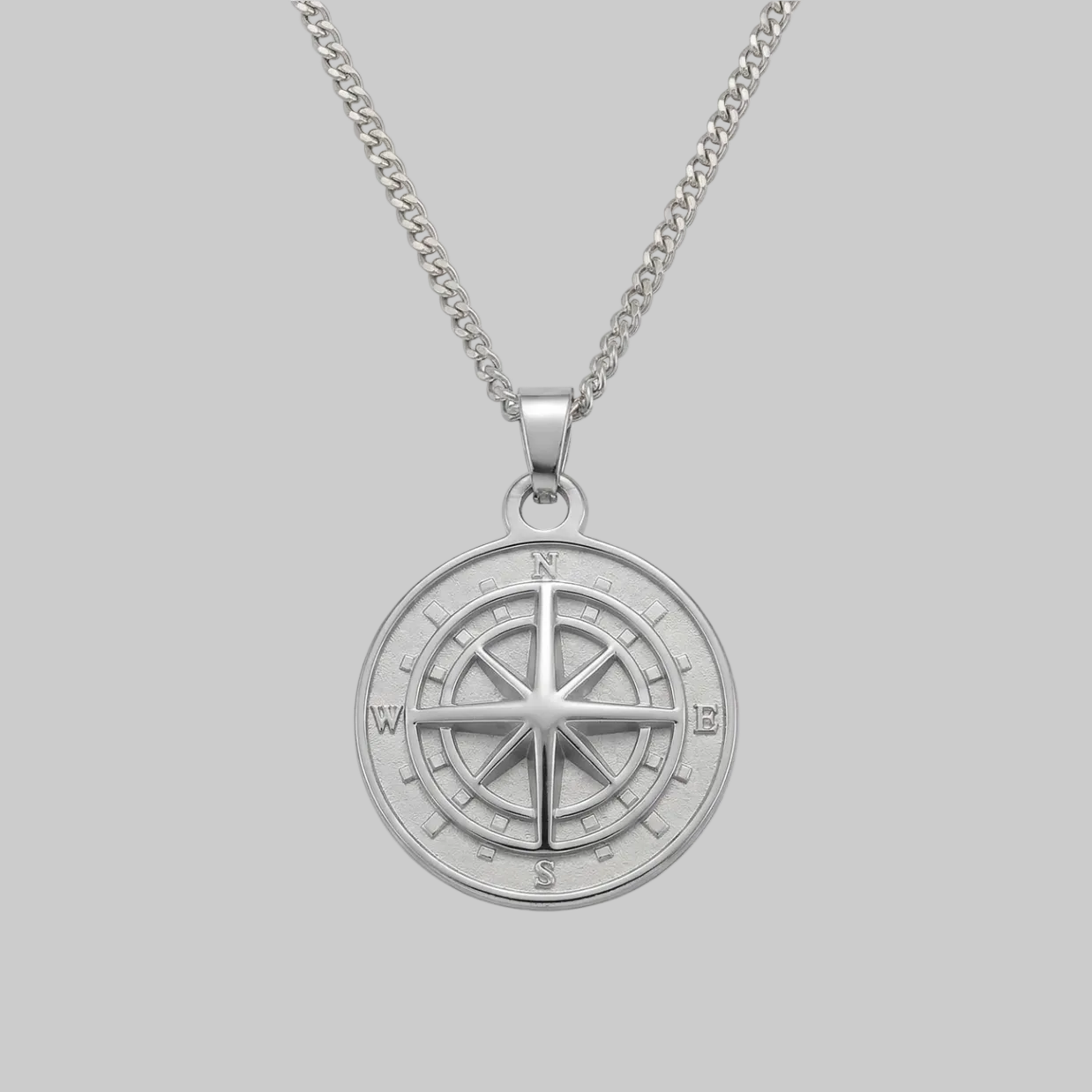 Compass Pendant (White Gold)
