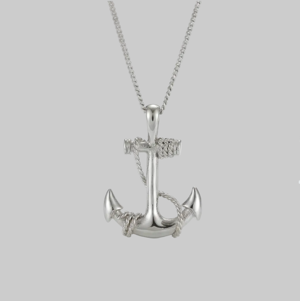 Anchor Pendant (White Gold)