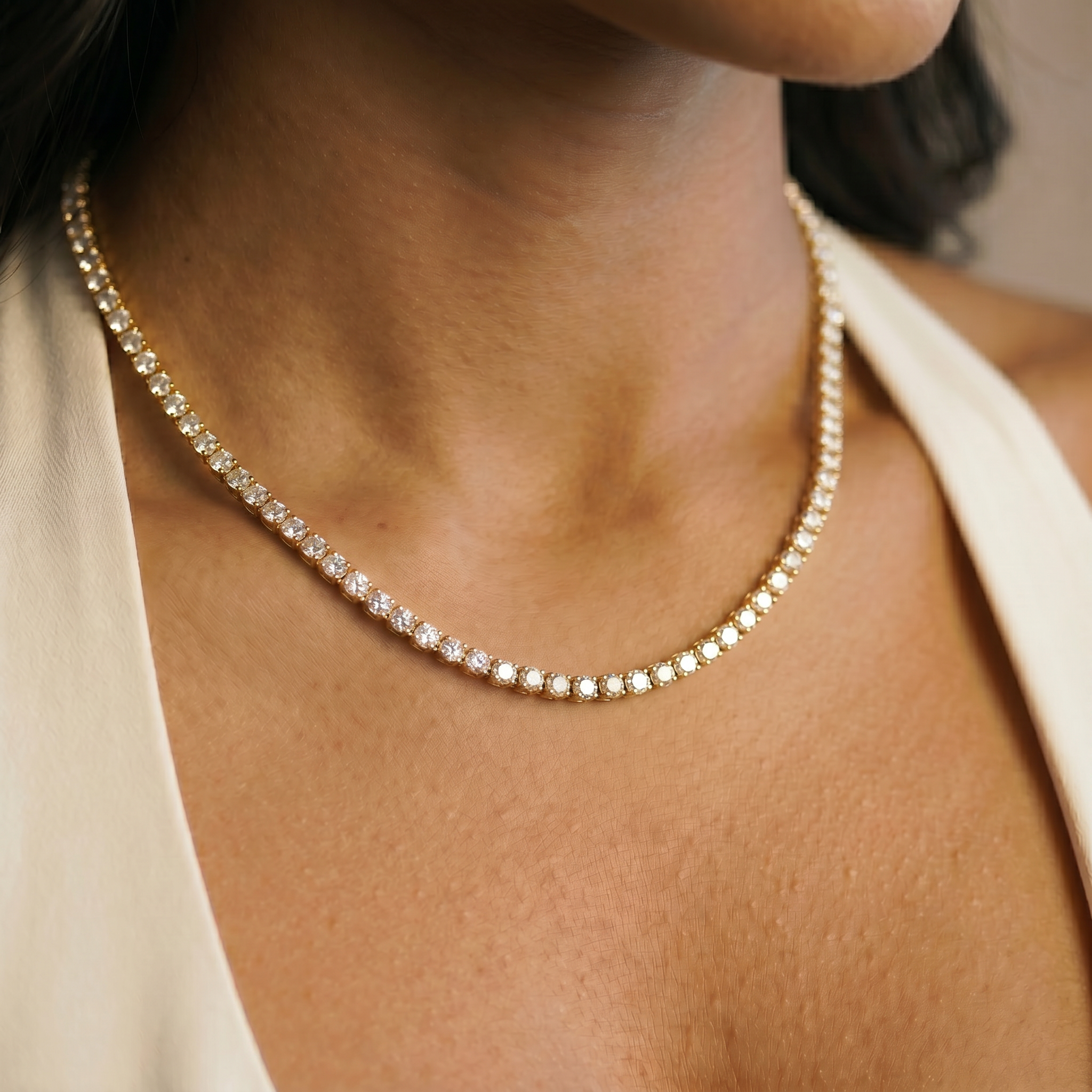 Women's Tennis Chain 3mm (Gold)
