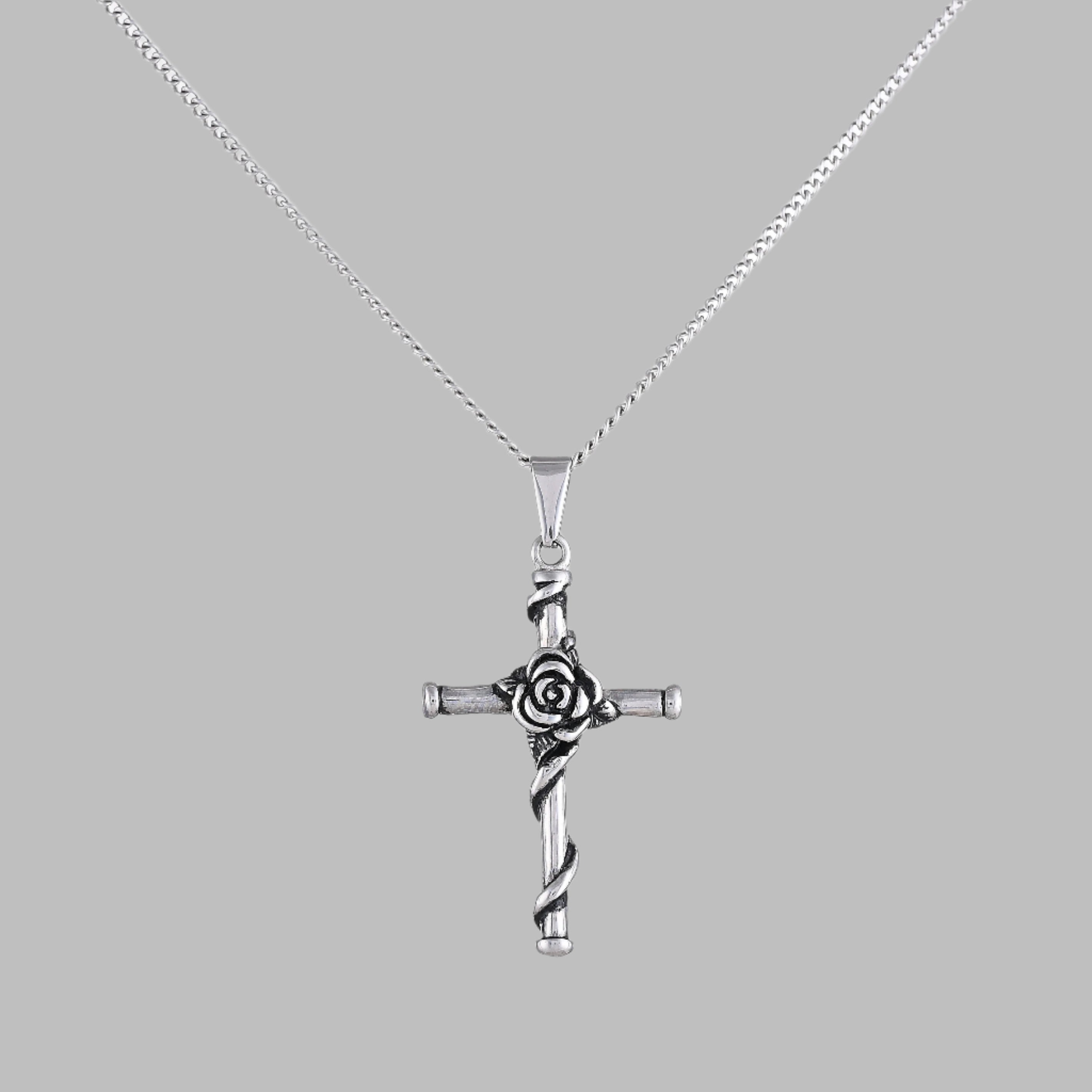 Sacred Rose Pendant (White Gold)