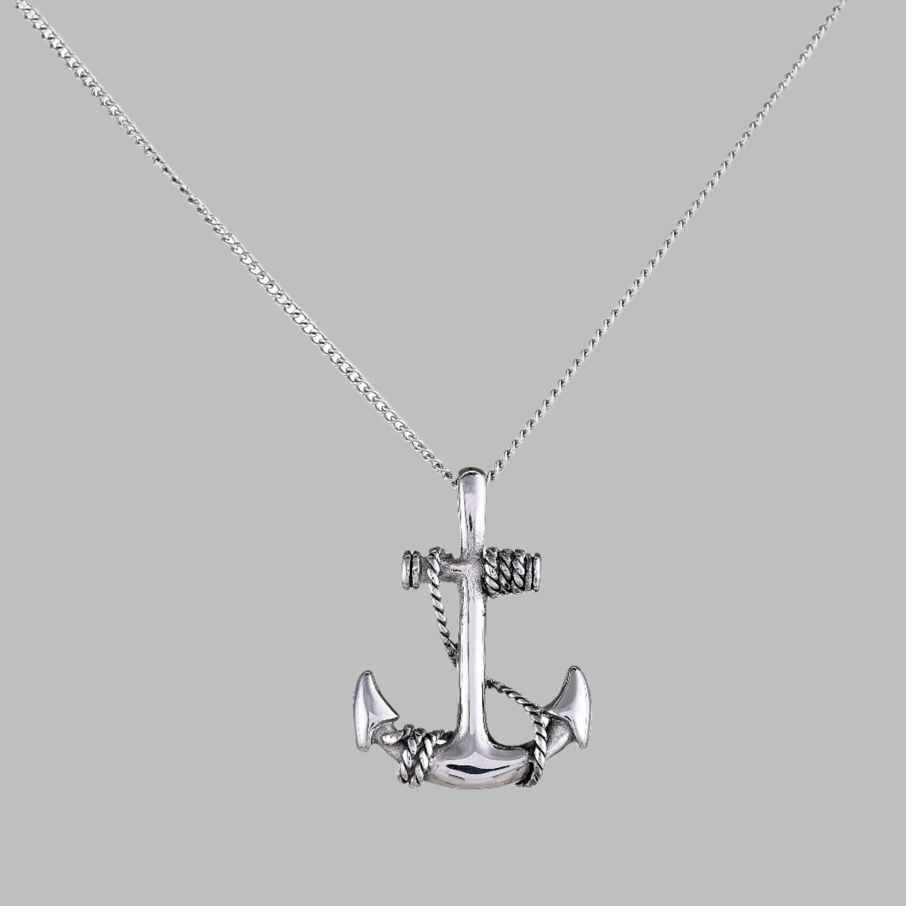 Anchor Pendant (White Gold)