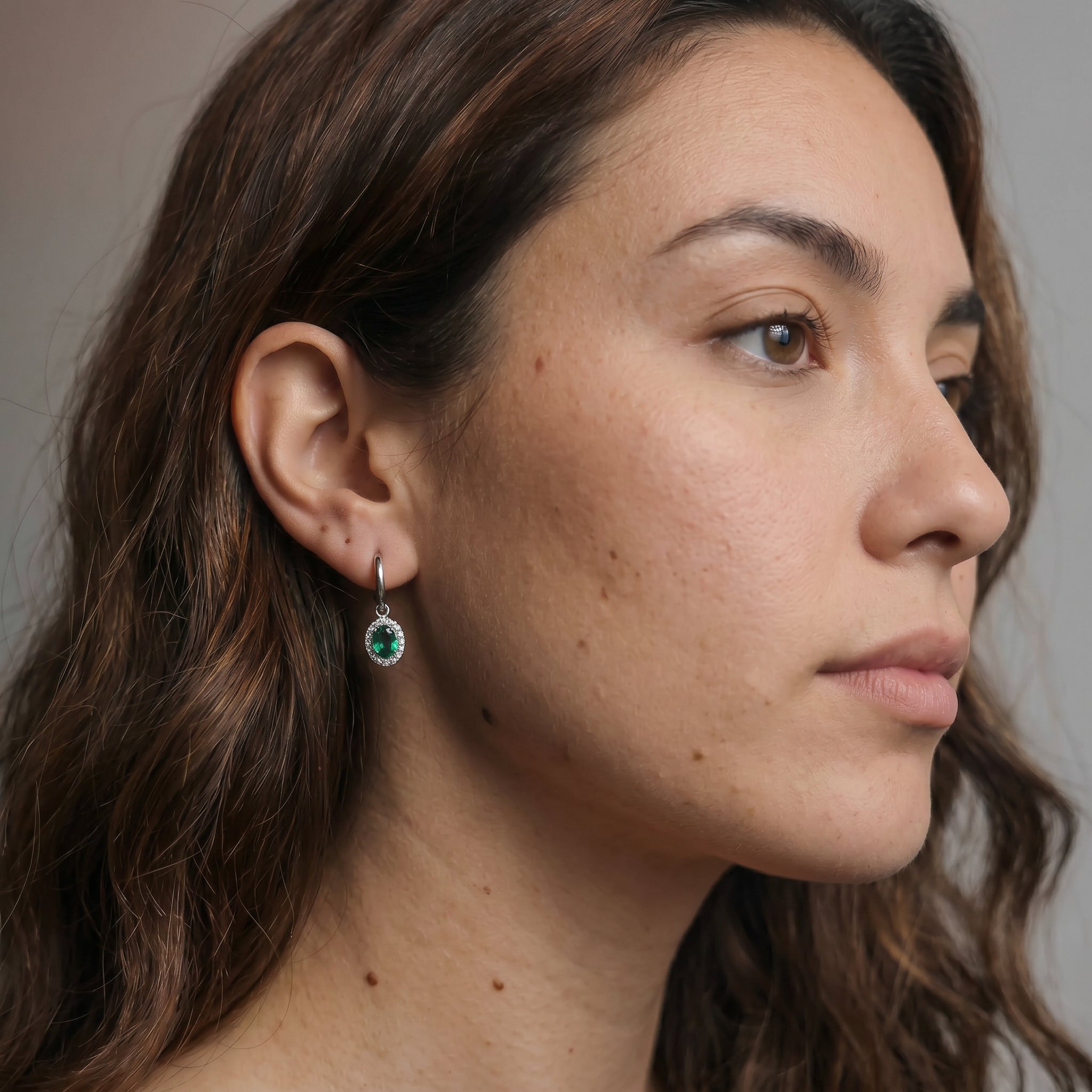 Ivana Halo Earrings (White Gold)