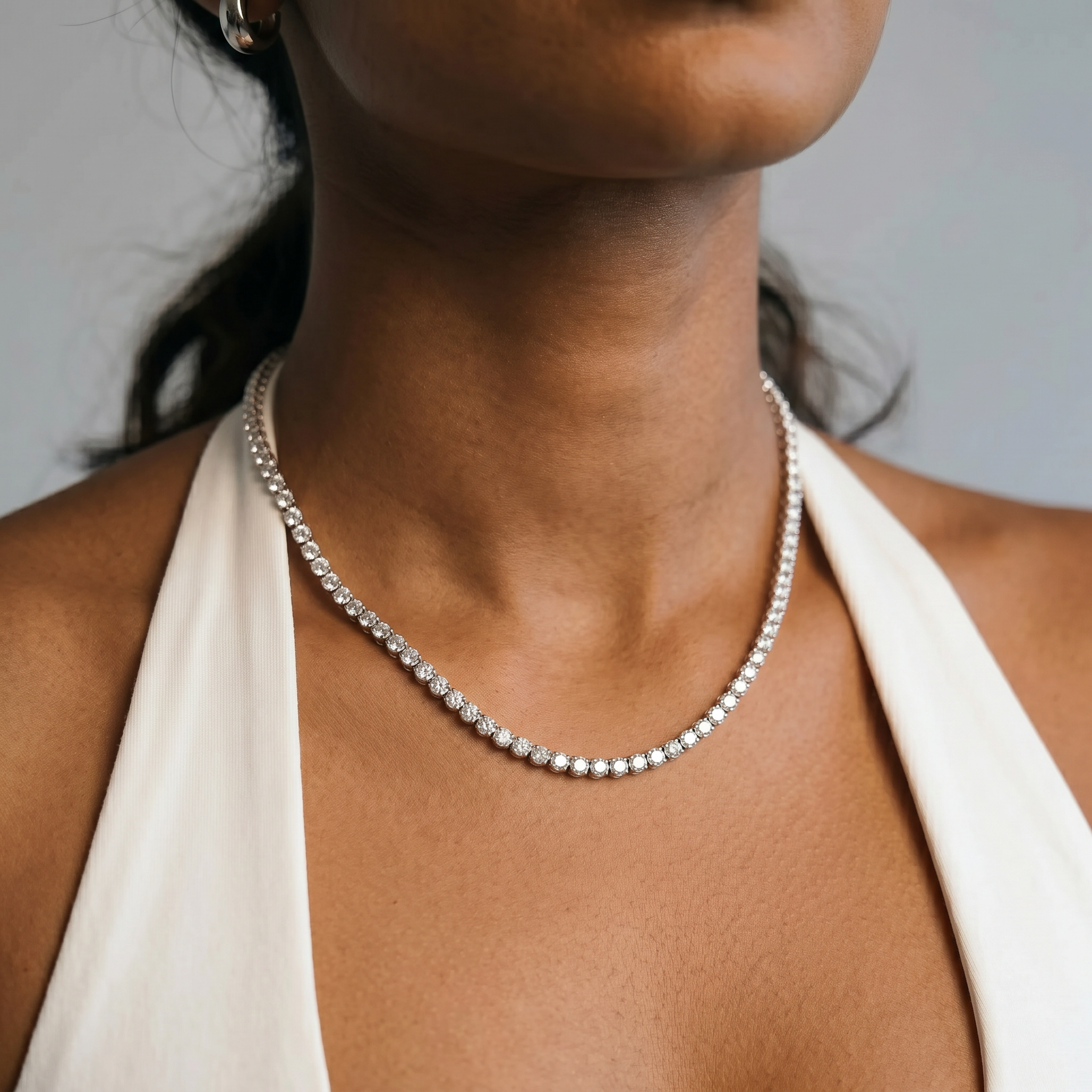 Women's Tennis Chain 3mm (White Gold)