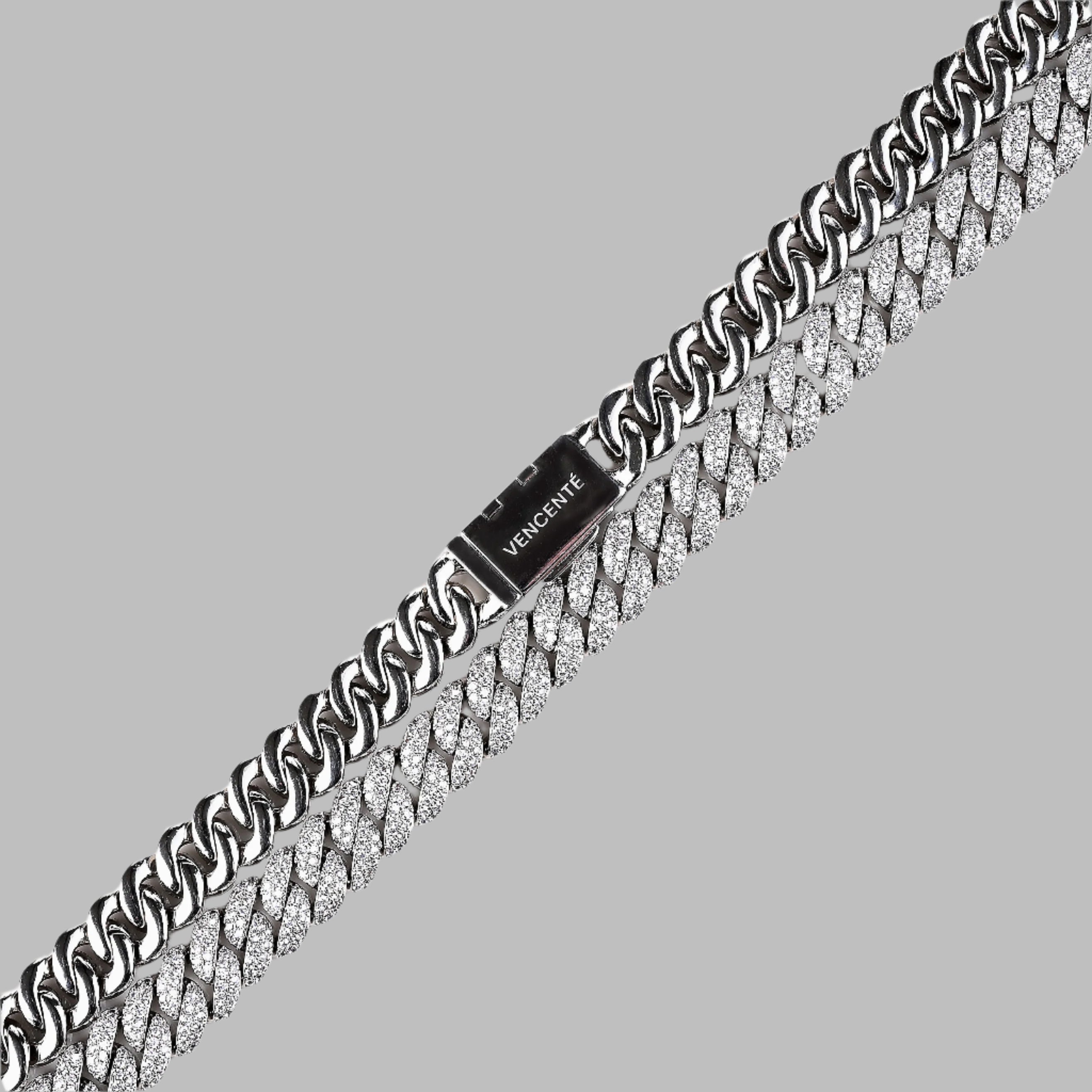 Iced Out Cuban Chain 10MM (White Gold)