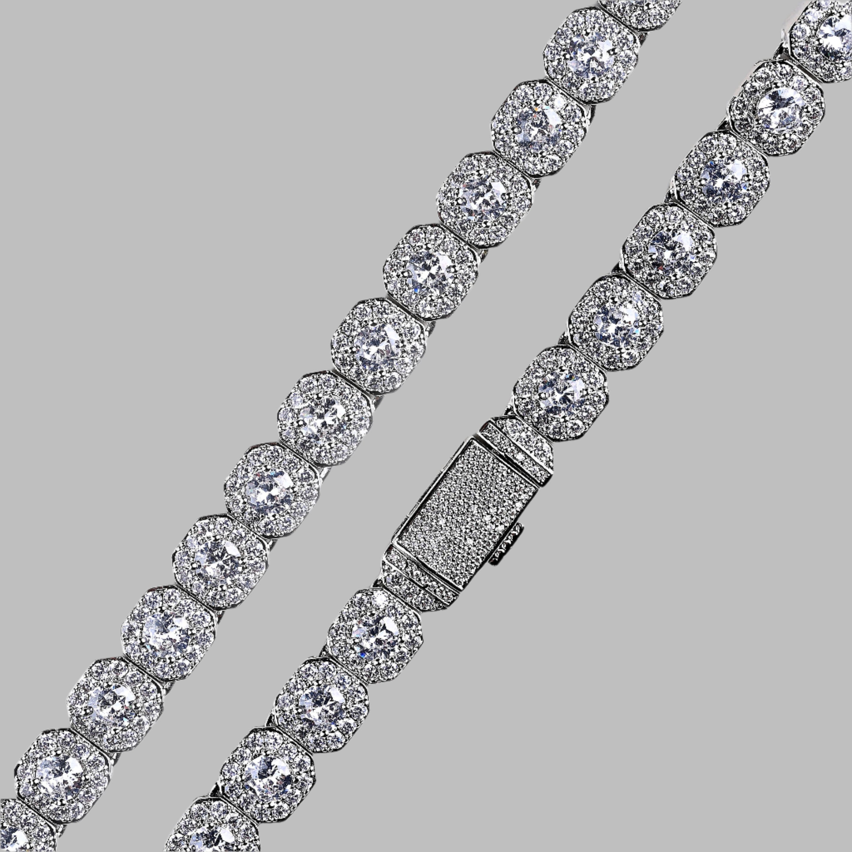 Baguette Chain 10MM (White Gold)