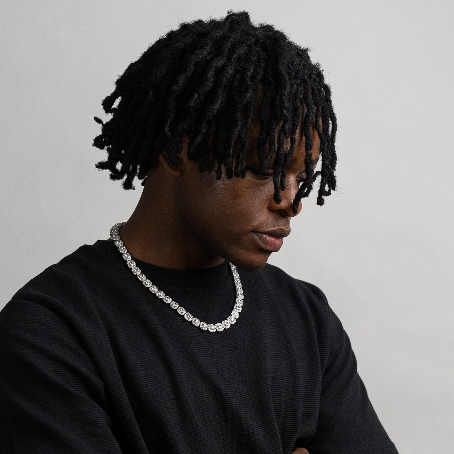 Baguette Chain 10MM (White Gold)