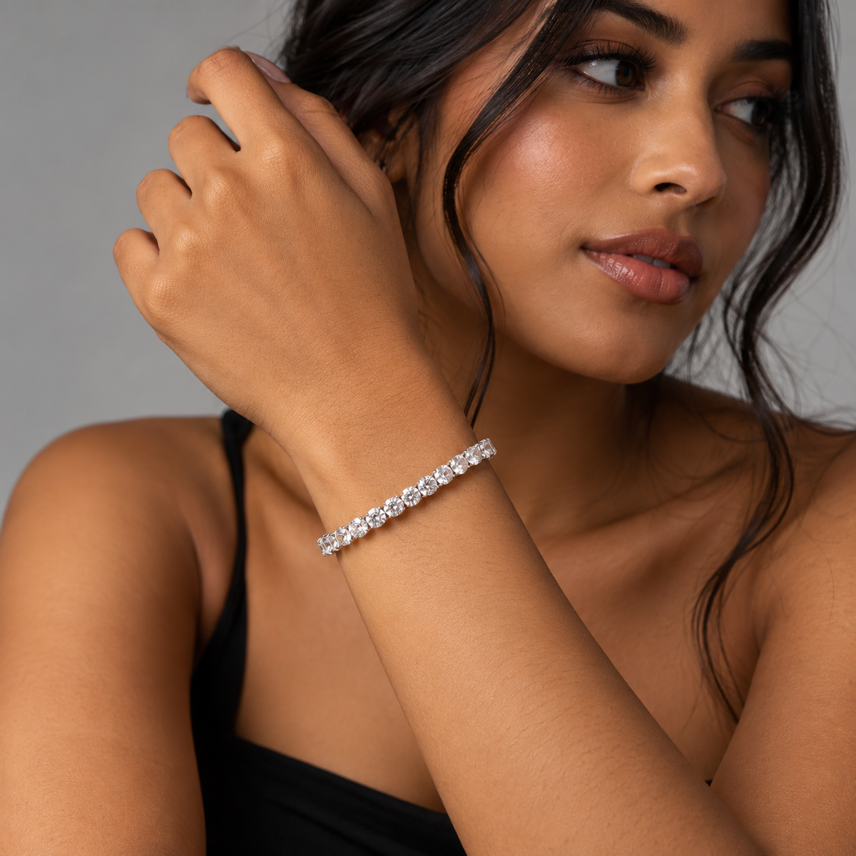 Women's Tennis Bracelet 5MM (White Gold)