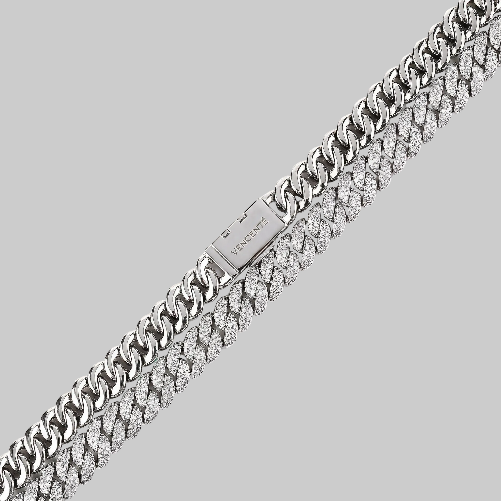 Iced Out Cuban Chain 10MM (White Gold)