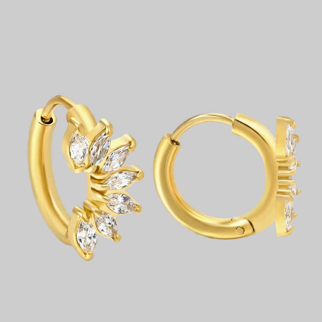 Frost Lotus Earrings (Gold)