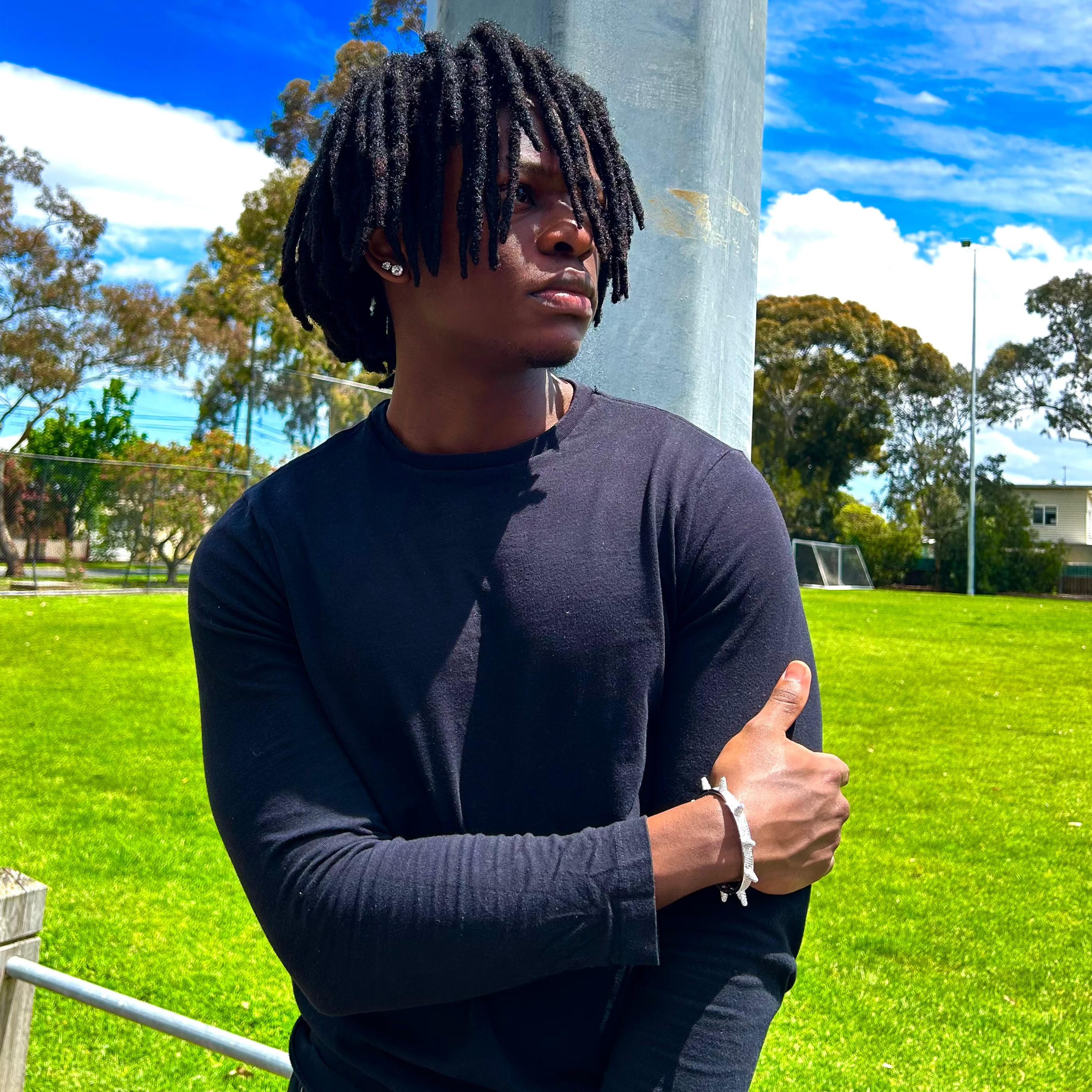 Iced Out Spike Bracelet (White Gold)