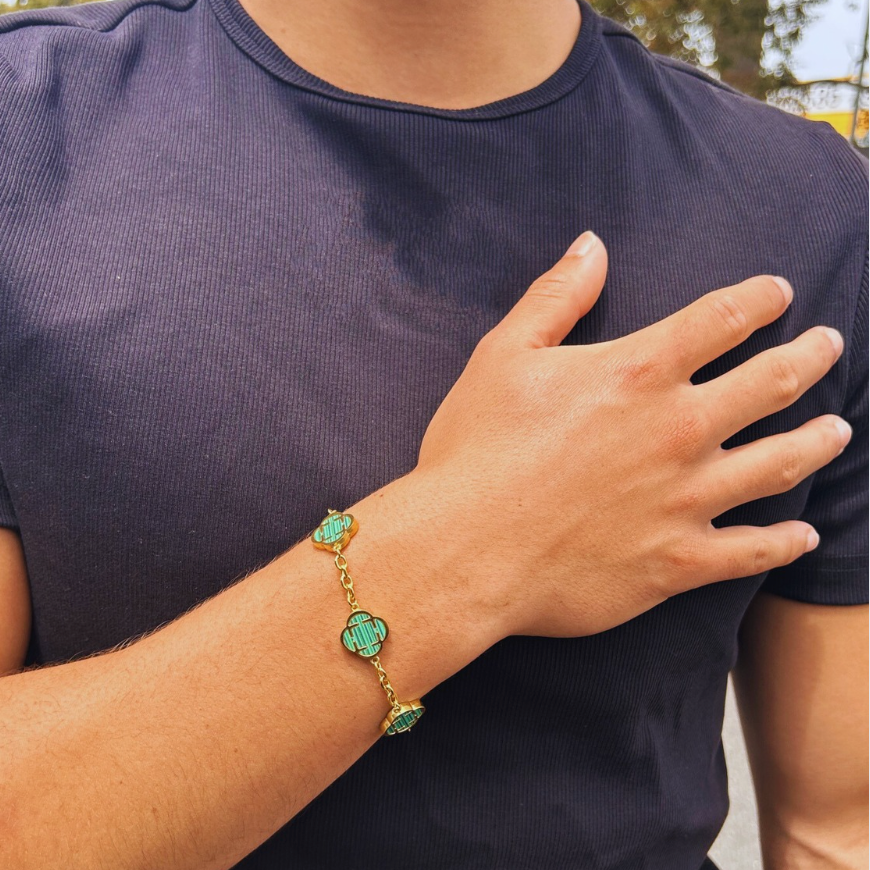 Green Clover Bracelet (Gold)
