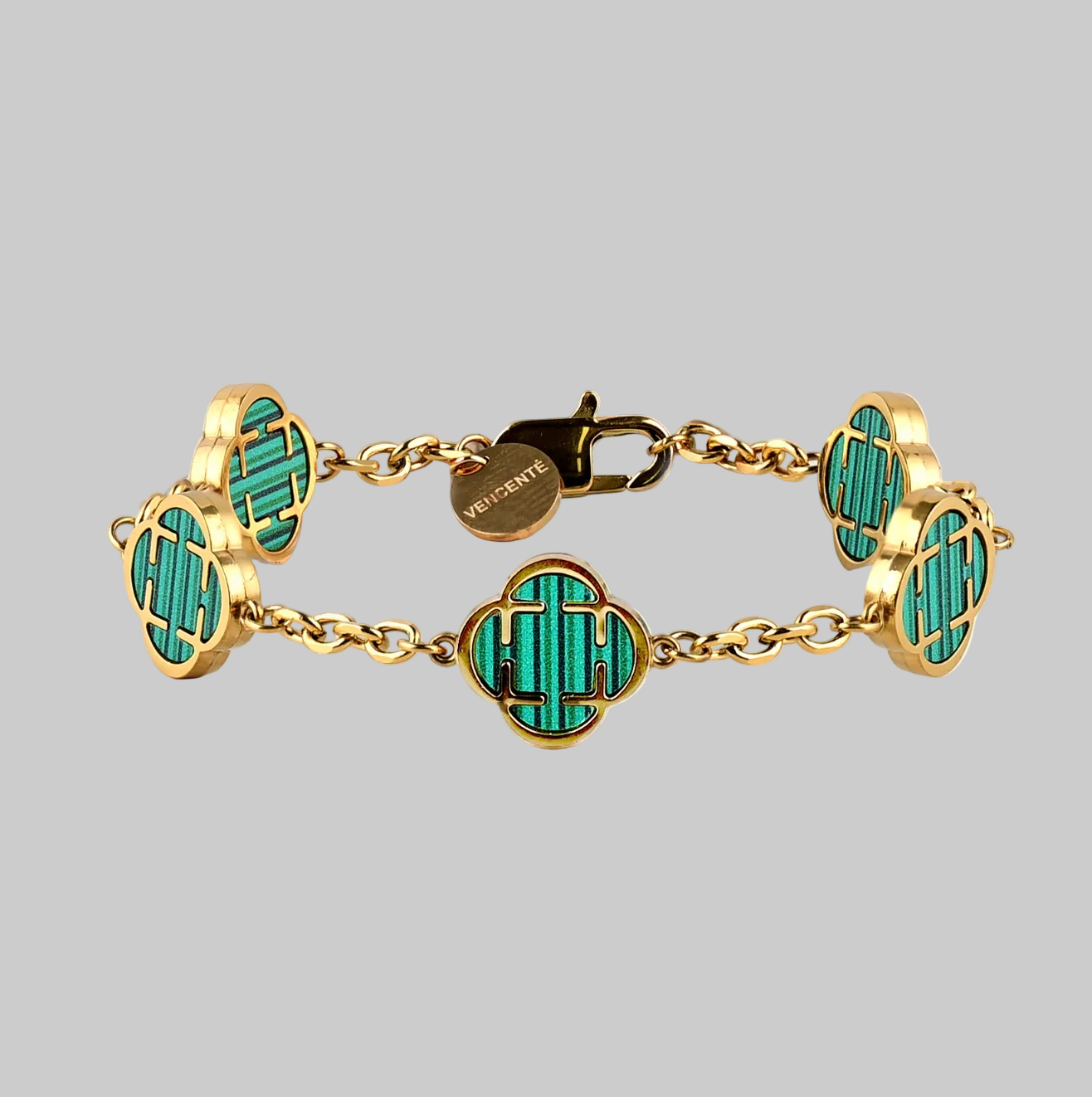Green Clover Bracelet (Gold)