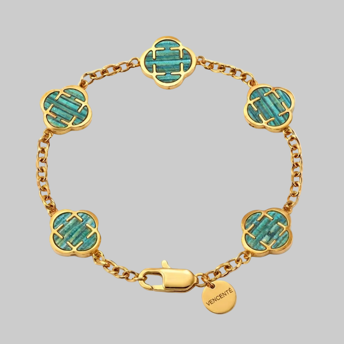 Green Clover Bracelet (Gold)