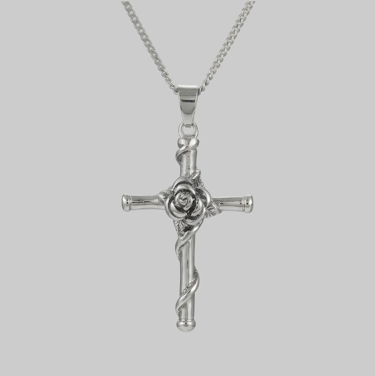 Sacred Rose Pendant (White Gold)